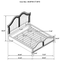 Evangeline Wood California King LED Panel Bed Silver Oak - Home & Sleep Outlet