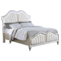 Evangeline Wood Queen LED Panel Bed Silver Oak - Home & Sleep Outlet