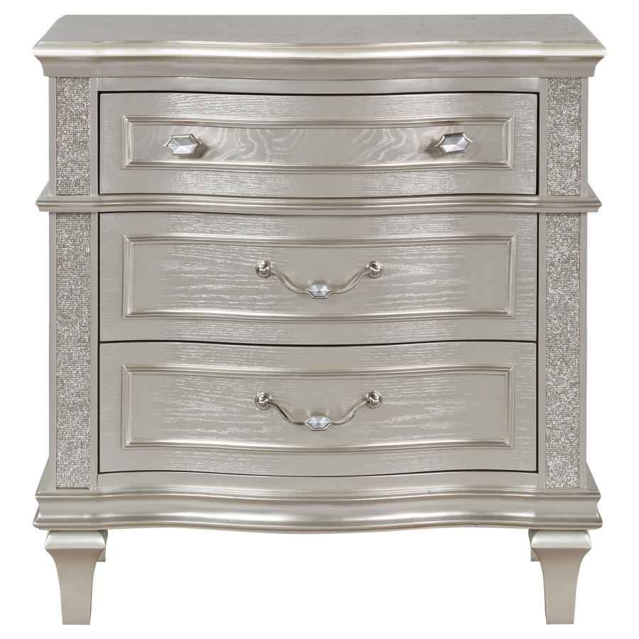 Evangeline 3-drawer Nightstand Silver Oak - Home & Sleep Outlet