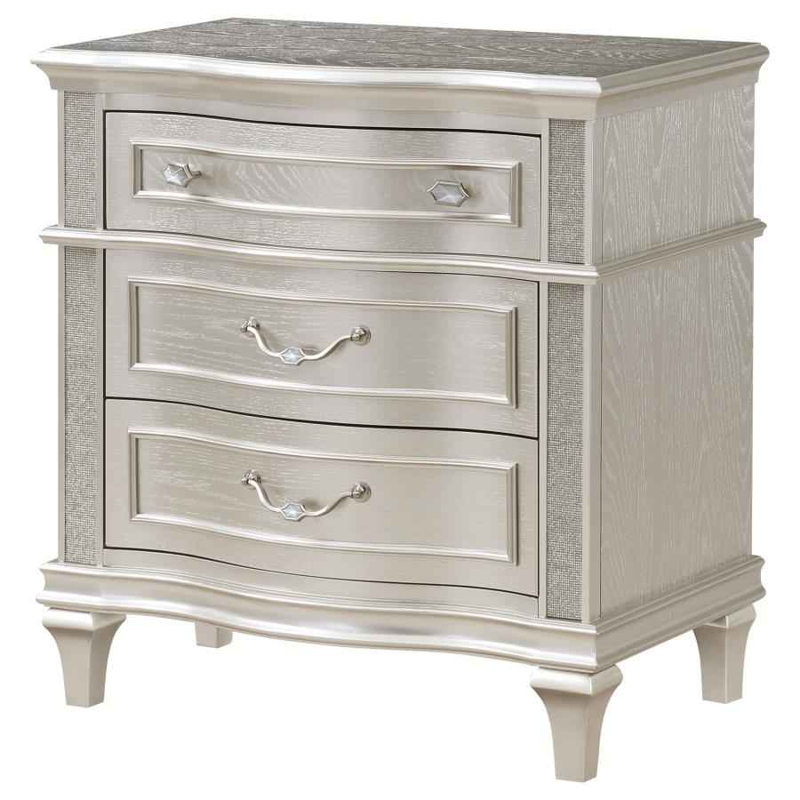 Evangeline 3-drawer Nightstand Silver Oak - Home & Sleep Outlet