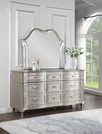 Evangeline 9-drawer Dresser with Mirror Silver Oak - Home & Sleep Outlet