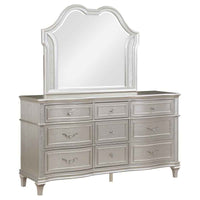 Evangeline 9-drawer Dresser with Mirror Silver Oak - Home & Sleep Outlet