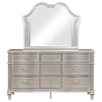 Evangeline 9-drawer Dresser with Mirror Silver Oak - Home & Sleep Outlet