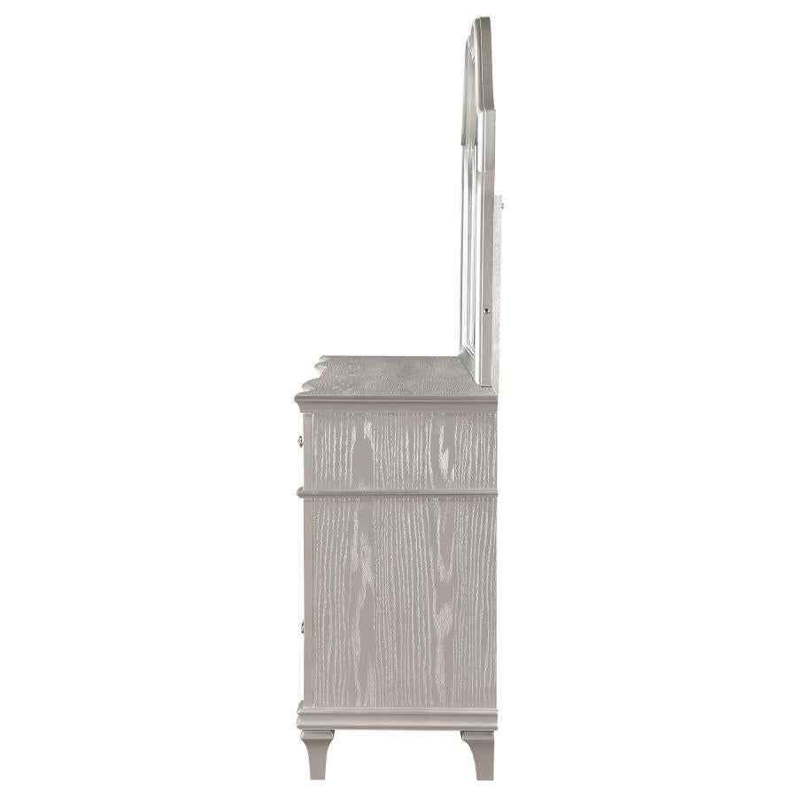 Evangeline 9-drawer Dresser with Mirror Silver Oak - Home & Sleep Outlet