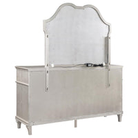 Evangeline 9-drawer Dresser with Mirror Silver Oak - Home & Sleep Outlet