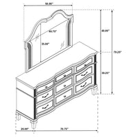Evangeline 9-drawer Dresser with Mirror Silver Oak - Home & Sleep Outlet