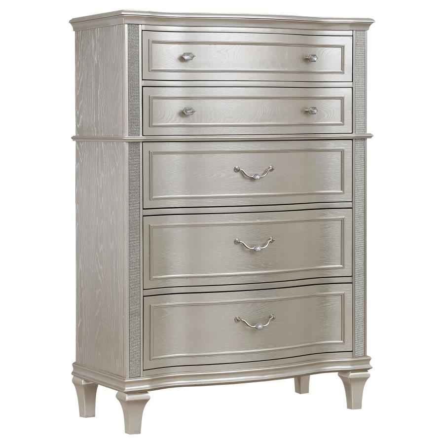 Evangeline 6-drawer Bedroom Chest Silver Oak - Home & Sleep Outlet