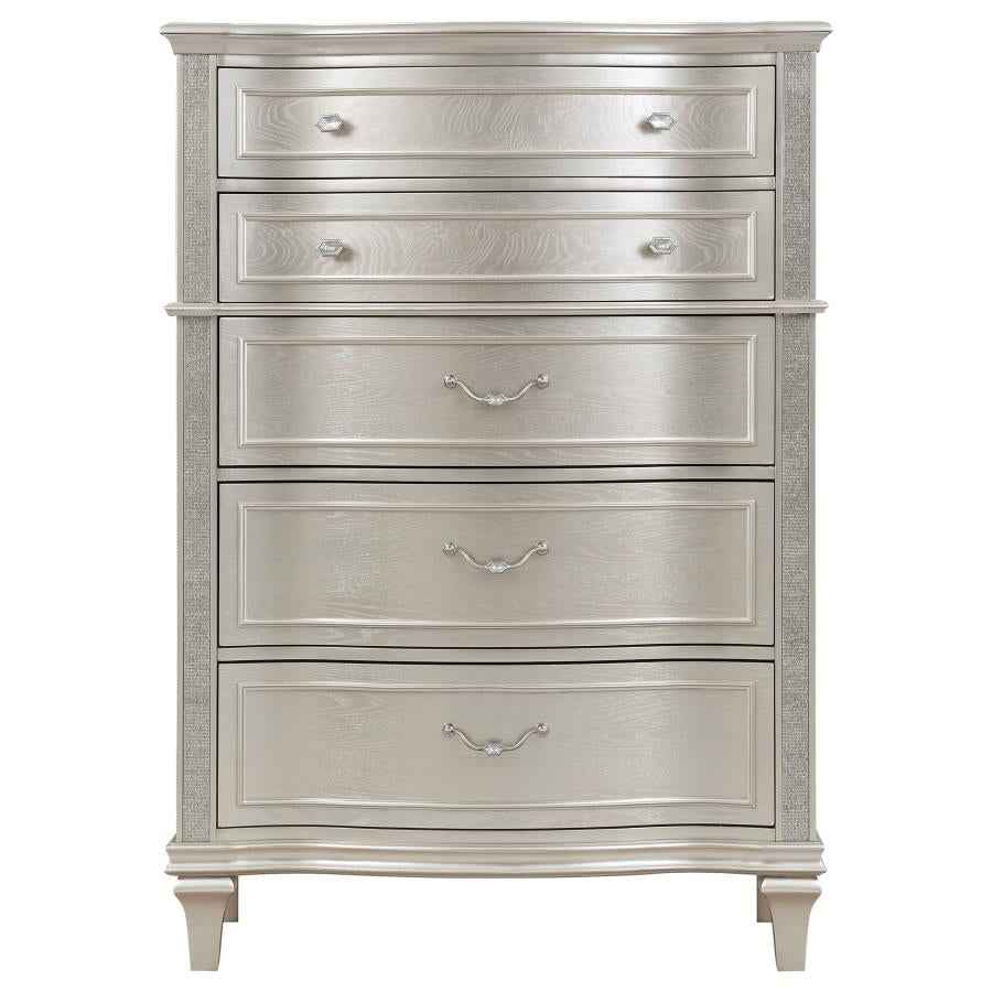 Evangeline 6-drawer Bedroom Chest Silver Oak - Home & Sleep Outlet