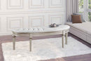 Evangeline Curved Fabric Upholstered Bench Silver Oak - Home & Sleep Outlet