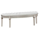Evangeline Curved Fabric Upholstered Bench Silver Oak - Home & Sleep Outlet