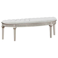 Evangeline Curved Fabric Upholstered Bench Silver Oak - Home & Sleep Outlet