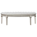 Evangeline Curved Fabric Upholstered Bench Silver Oak - Home & Sleep Outlet