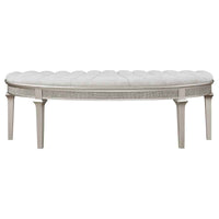Evangeline Curved Fabric Upholstered Bench Silver Oak - Home & Sleep Outlet