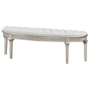 Evangeline Curved Fabric Upholstered Bench Silver Oak - Home & Sleep Outlet
