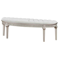 Evangeline Curved Fabric Upholstered Bench Silver Oak - Home & Sleep Outlet