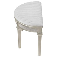Evangeline Curved Fabric Upholstered Bench Silver Oak - Home & Sleep Outlet