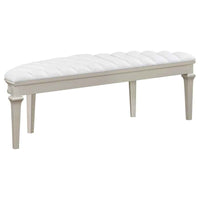Evangeline Curved Fabric Upholstered Bench Silver Oak - Home & Sleep Outlet