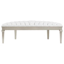 Evangeline Curved Fabric Upholstered Bench Silver Oak - Home & Sleep Outlet