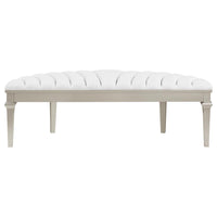 Evangeline Curved Fabric Upholstered Bench Silver Oak - Home & Sleep Outlet
