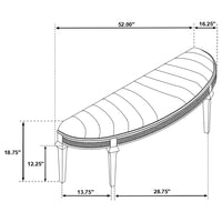 Evangeline Curved Fabric Upholstered Bench Silver Oak - Home & Sleep Outlet