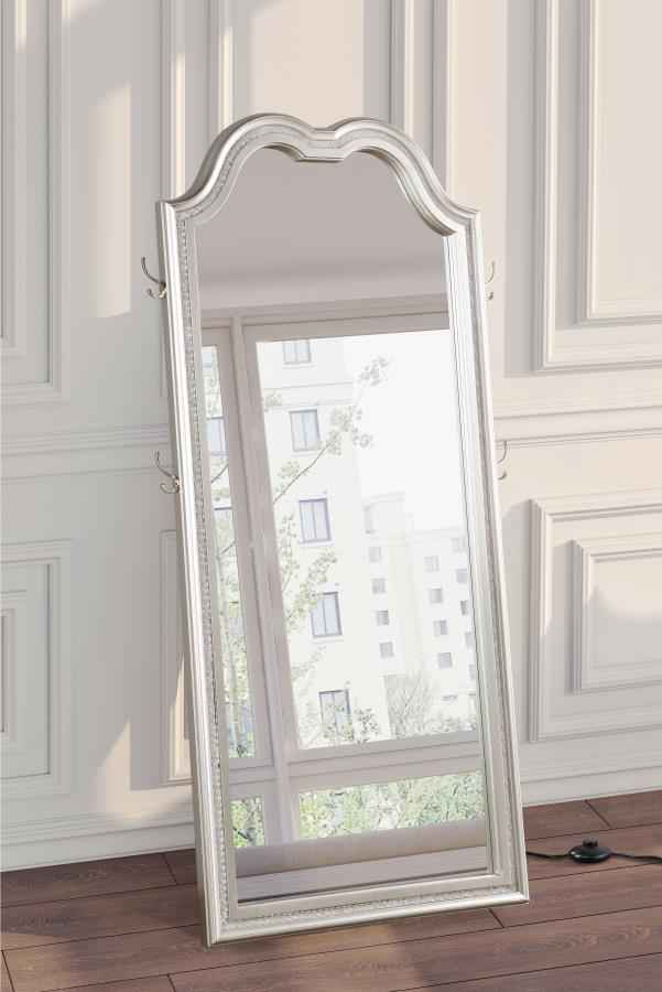 Evangeline Full Length LED Light Floor Mirror Silver Oak - Home & Sleep Outlet