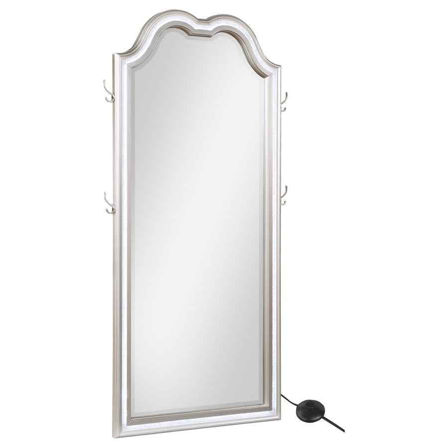 Evangeline Full Length LED Light Floor Mirror Silver Oak - Home & Sleep Outlet