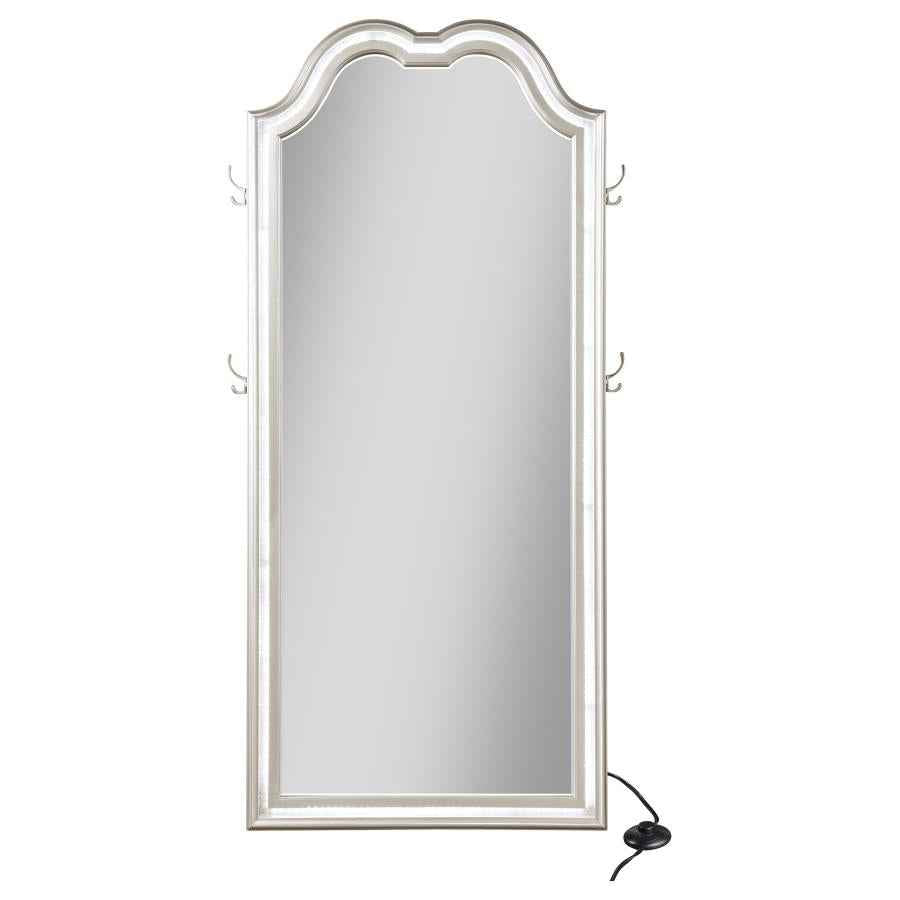 Evangeline Full Length LED Light Floor Mirror Silver Oak - Home & Sleep Outlet