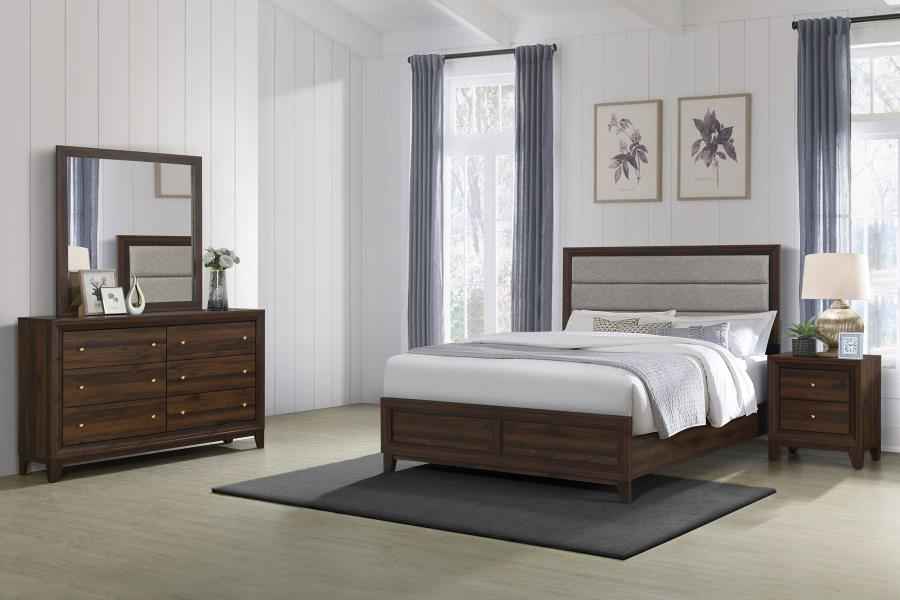 Welsley 4-piece Eastern King Bedroom Set Walnut - Home & Sleep Outlet