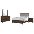 Welsley 4-piece Eastern King Bedroom Set Walnut - Home & Sleep Outlet