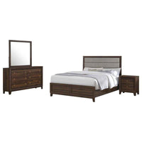 Welsley 4-piece Eastern King Bedroom Set Walnut - Home & Sleep Outlet