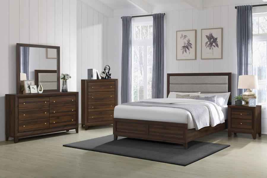Welsley 5-piece Eastern King Bedroom Set Walnut - Home & Sleep Outlet