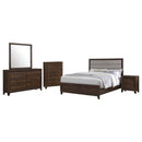 Welsley 5-piece Eastern King Bedroom Set Walnut - Home & Sleep Outlet
