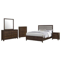 Welsley 5-piece Eastern King Bedroom Set Walnut - Home & Sleep Outlet