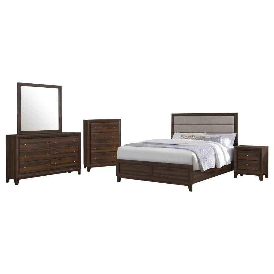 Welsley 5-piece Eastern King Bedroom Set Walnut - Home & Sleep Outlet