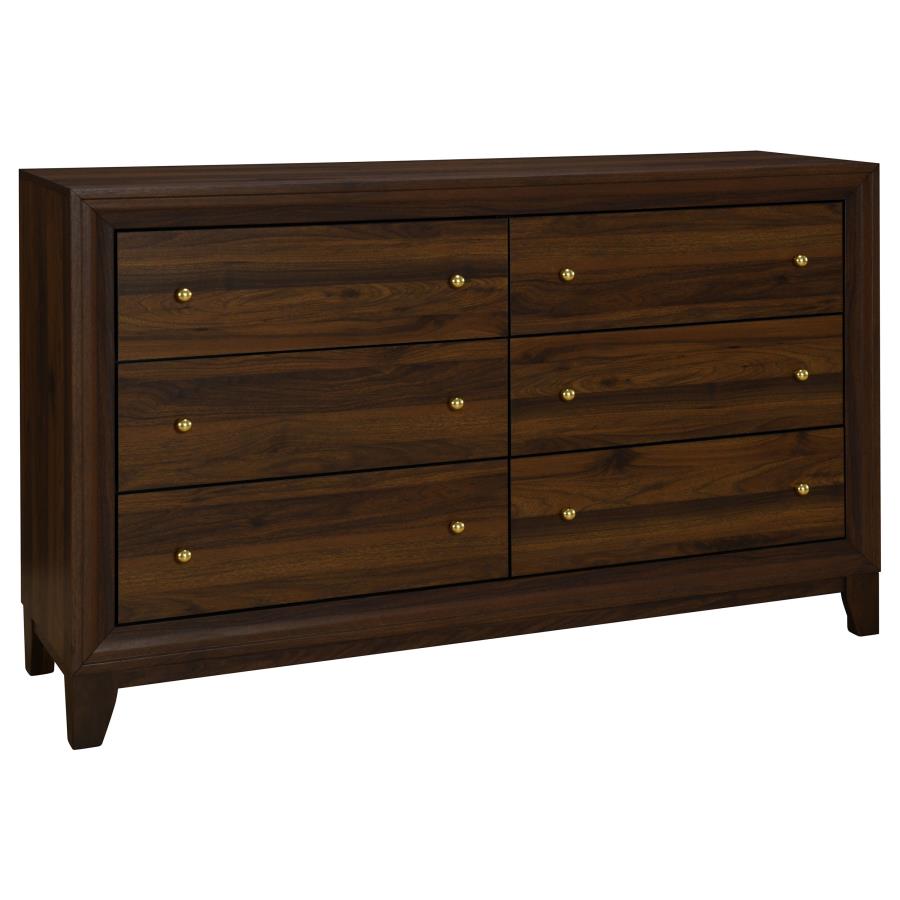 Welsley 5-piece Eastern King Bedroom Set Walnut - Home & Sleep Outlet
