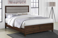 Welsley 50-inch Upholstered Eastern King Bed Walnut - Home & Sleep Outlet