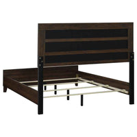 Welsley 50-inch Upholstered Eastern King Bed Walnut - Home & Sleep Outlet