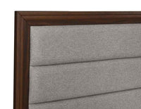 Welsley 50-inch Upholstered Eastern King Bed Walnut - Home & Sleep Outlet