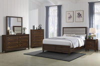 Welsley 50-inch Upholstered California King Bed Walnut - Home & Sleep Outlet