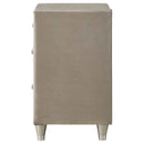Antonella Upholstered 3-drawer Nightstand Ivory and Camel