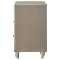 Antonella Upholstered 3-drawer Nightstand Ivory and Camel