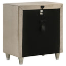 Antonella Upholstered 3-drawer Nightstand Ivory and Camel