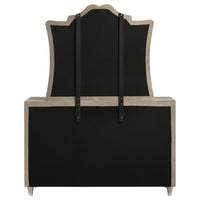 Antonella 7-drawer Upholstered Dresser with Mirror Ivory