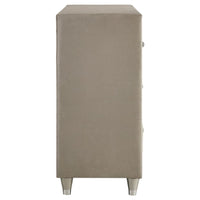 Antonella 7-drawer Upholstered Dresser Ivory and Camel
