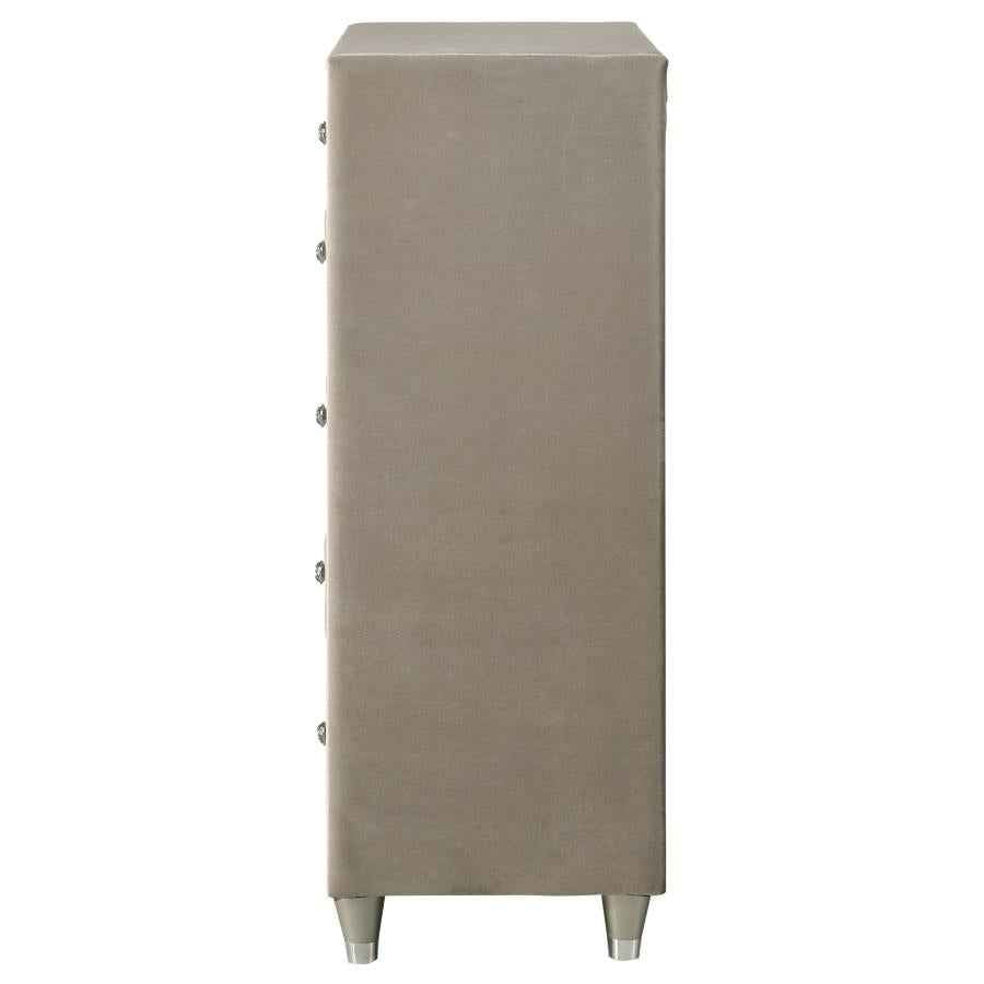 Antonella 5-drawer Bedroom Chest Ivory and Camel