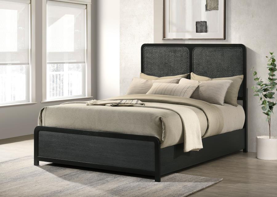 Home & Sleep Outlet - Cavelle 51-inch Upholstered Full Panel Bed Black