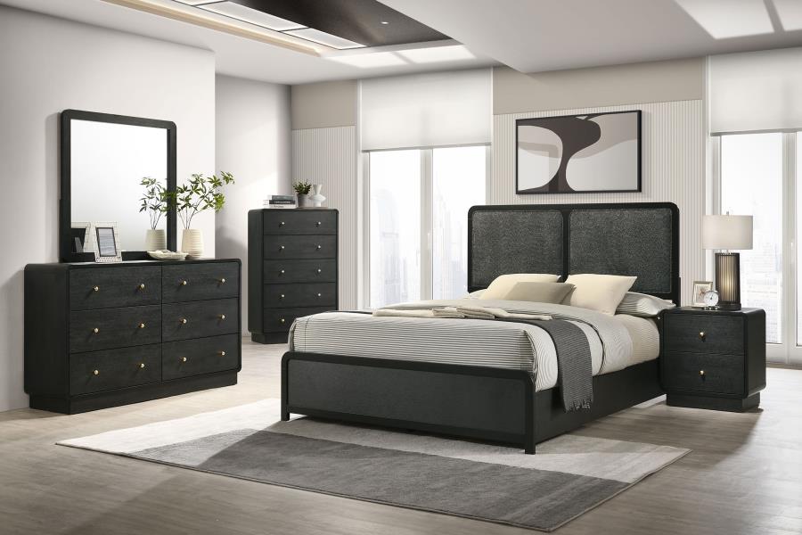 Home & Sleep Outlet - Cavelle 51-inch Upholstered Full Panel Bed Black