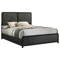 Cavelle 51-inch Upholstered Eastern King Panel Bed Black