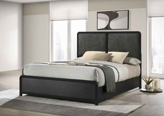 Cavelle 51-inch Upholstered Queen Panel Bed Black