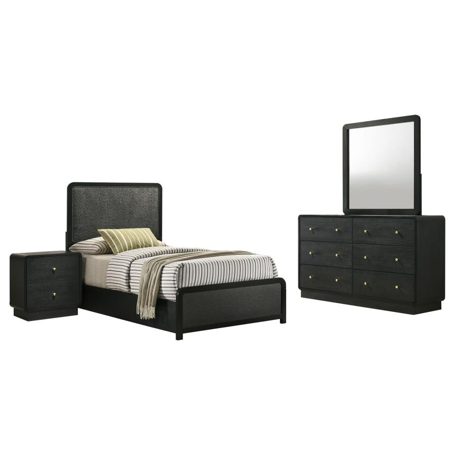Home & Sleep Outlet - Cavelle 4-piece Twin Bedroom Set Black